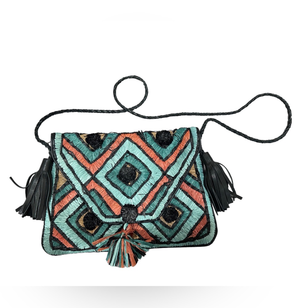 Anthropologie ibBan Leather Purse with interior pocket 12” x 9”